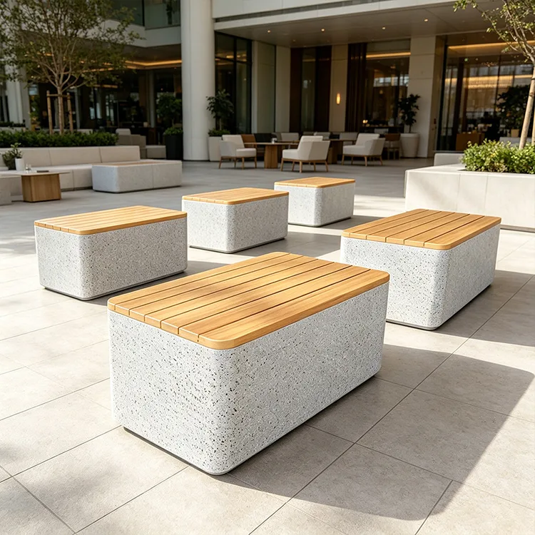 বাণিজ্যিক FRP Terrazzo ঘনক্ষেত্র বেঞ্চ