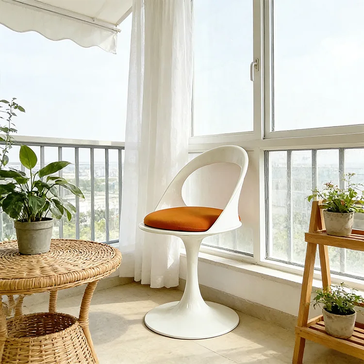 Modern Tulip Cutout FRP Lounge Chair